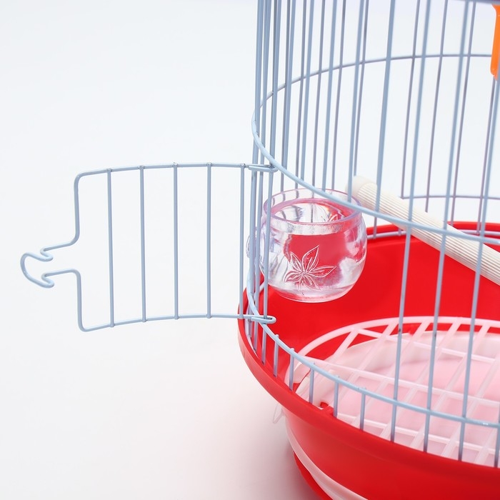 Клетка для птиц круглая укомплектованная Bd-4/2, 23,5 х 33 см, красная