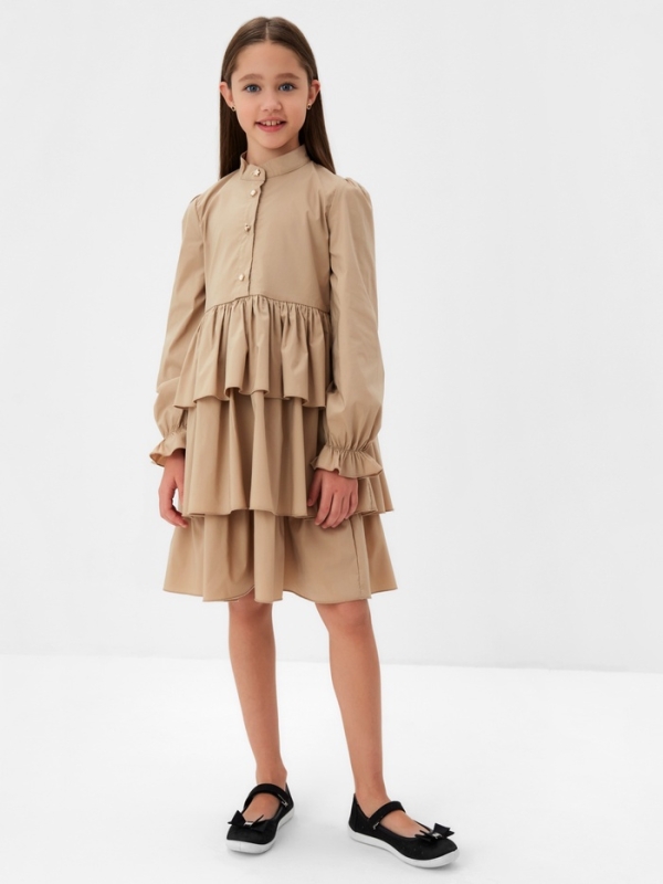 Платье для девочки MINAKU цвет бежевый, рост 122 см Платье для девочки MINAKU цвет бежевый, рост 122 см