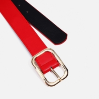 Ремень женский, ширина 3,3 см, пряжка металл, цвет красный