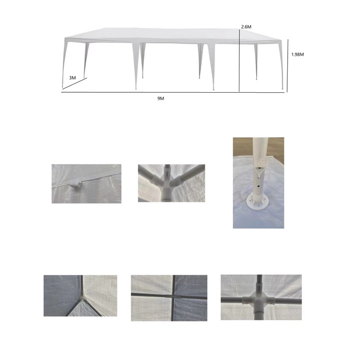 Шатёр туристический, 900&times;300 см, открытый, белый