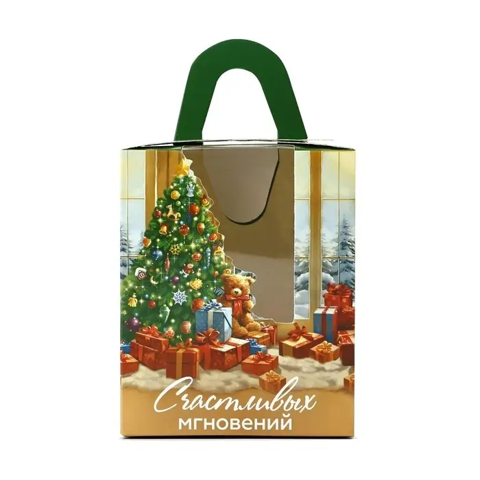 Складная коробка под один капкейк &laquo;Ёлочка&raquo;, 9 х 9 х 11 см