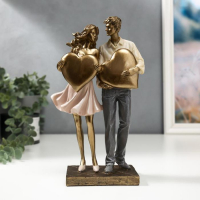 Сувенир полистоун "Влюблённая пара с сердцами" 25,5х8,5х15 см Сувенир полистоун "Влюблённая пара с сердцами" 25,5х8,5х15 см