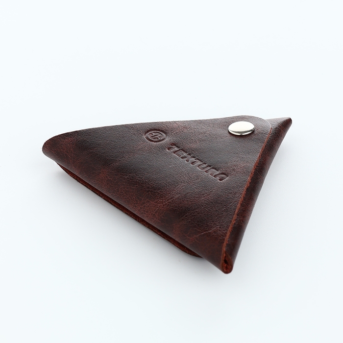Монетница на кнопке TEXTURA, цвет коричневый Монетница на кнопке TEXTURA, цвет коричневый
