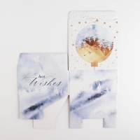 Коробка подарочная новогодняя складная &laquo;Best wishes&raquo;, 15 х 15 х 7 см, Новый год