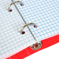 Тетрадь на кольцах A5 80 листов в клетку Calligrata Красная, пластиковая обложка, блок офсет, белизна 95%, МИКС (2 цвета) Тетрадь на кольцах A5 80 листов в клетку Calligrata Красная, пластиковая обложка, блок офсет, белизна 95%, МИКС (2 цвета)