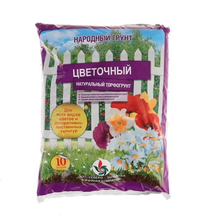 Грунт Цветочный Народный грунт, 10 л Грунт Цветочный Народный грунт, 10 л