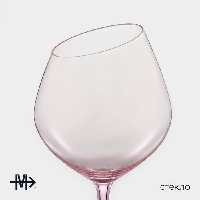 Набор бокалов из стекла для вина Magistro &laquo;Иллюзия&raquo;, 550 мл, 10&times;24 см, 2 шт, цвет розовый