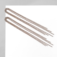 Серьги висячие со стразами &laquo;Голливуд&raquo; полукруг, 6 рядов, цвет белый в золоте, 19,5 см