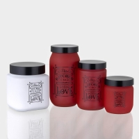 Банка стеклянная для сыпучих продуктов &laquo;Любовь на кухне&raquo;, 600 мл, цвет красный