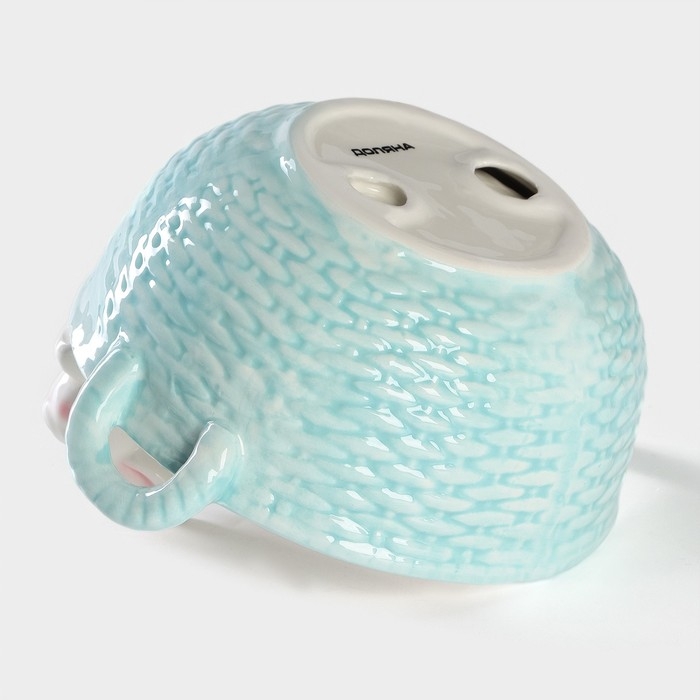 Конфетница Доляна &laquo;Зайка&raquo;, 19,5&times;16,5&times;12,5 см, цвет голубой