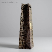 Пакет подарочный ламинированный под бутылку, упаковка, &laquo;Best wishes&raquo;, 13 x 36 x 10 см