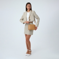 Сумка кросс-боди на молнии, цвет бежевый