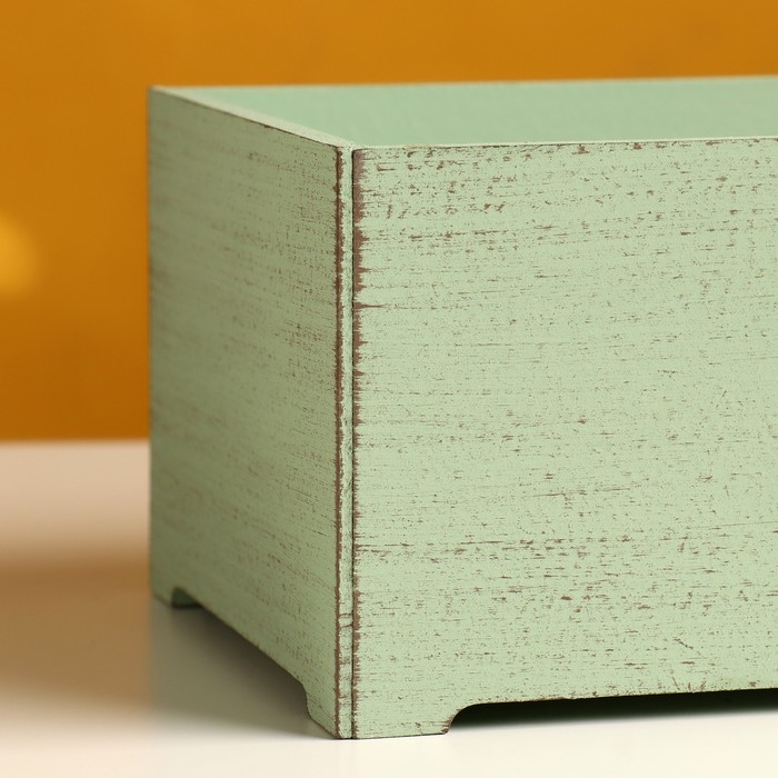 Набор ящиков деревянных  "Прованс" 3 в 1   (25х14,5х10;  23х12,5х9;  21х10х8)см оливковый