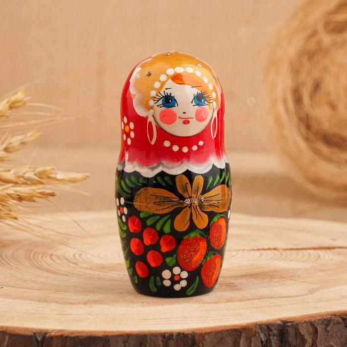 Матрёшка &laquo;Полянка&raquo;,  красный платок, 7 кукольная, 22 см