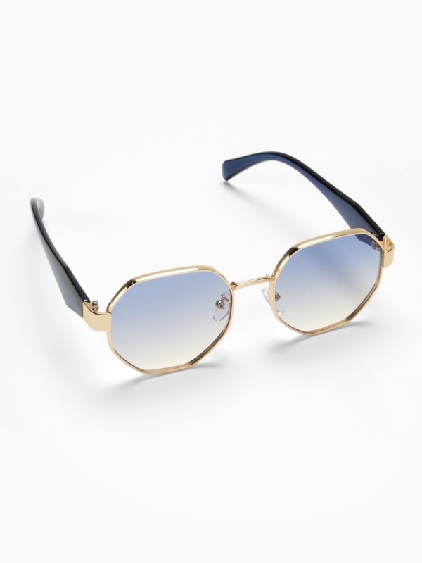 Очки солнцезащитные, uv 400, ширина 13.7 см, дужка 14.4 см, голубая линза