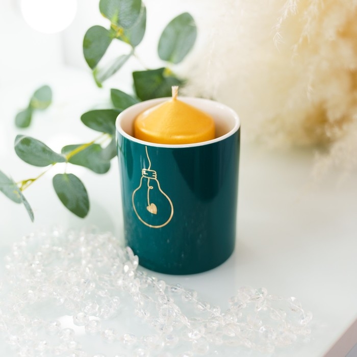 Горшок для цветов с тиснением, &laquo;Лампочка&raquo;, 8 х 9.5 см