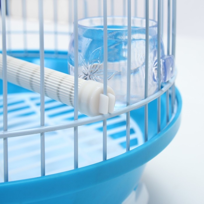 Клетка для птиц круглая укомплектованная Bd-4/2, 23,5 х 33 см, голубая