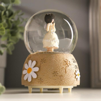 Сувенир полистоун водяной шар музыка "Малышка-музыкант" крутится МИКС 15,5х10х10 см