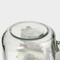 Кружка стеклянная Доляна &laquo;Вино&raquo;, 450 мл, 10&times;7,5&times;13 см, с ручкой, крышкой и трубочкой