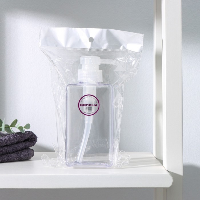 Дозатор для жидкого мыла Доляна, 700 мл, 6,5&times;20 см, цвет прозрачный