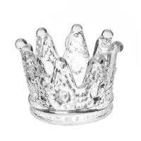 Подсвечник стекло на 1 свечу "Корона" прозрачный 5х7х7 см