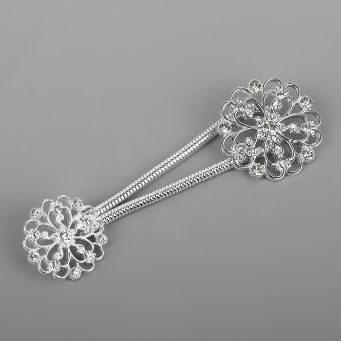 Декоративная застёжка &laquo;Круг&raquo;, 9,5 &times; 3 см, цвет серебряный