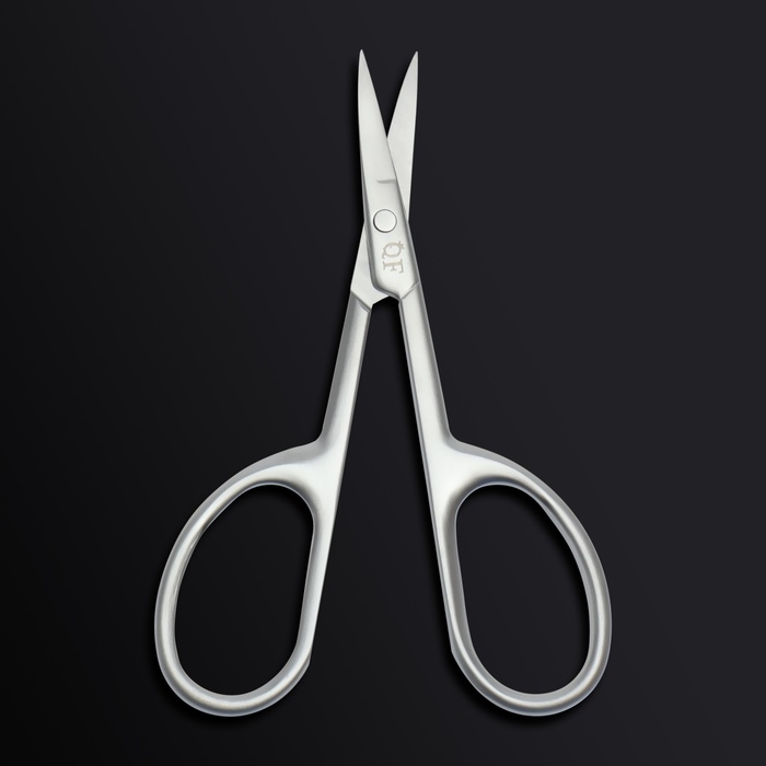 Ножницы маникюрные &laquo;Premium satin&raquo;, узкие, загнутые, матовые, 9,6 см, цвет серебристый