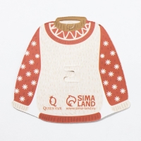 Брошь новогодняя &laquo;Олень&raquo; в свитере, цветная в золоте