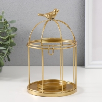 Подсвечник металл "Птичка на клетке" н-р 3 шт d=5;6;8 см золото 9,5х15,5; 12х21; 15,5х25 см 101825 Подсвечник металл "Птичка на клетке" н-р 3 шт d=5;6;8 см золото 9,5х15,5; 12х21; 15,5х25 см 101825