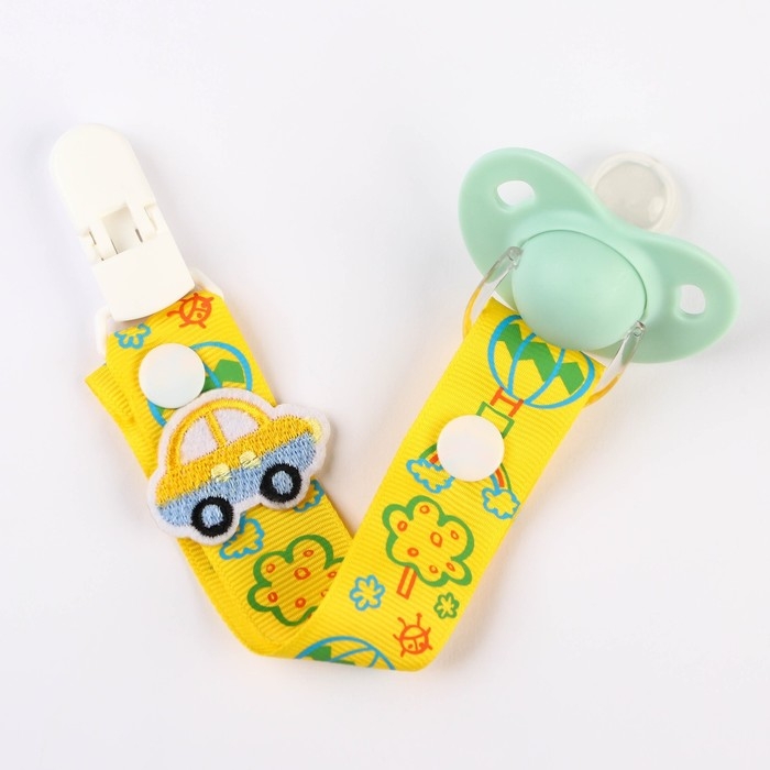 Держатель для соски - пустышки &laquo;Мой первый транспорт&raquo;, на ленте