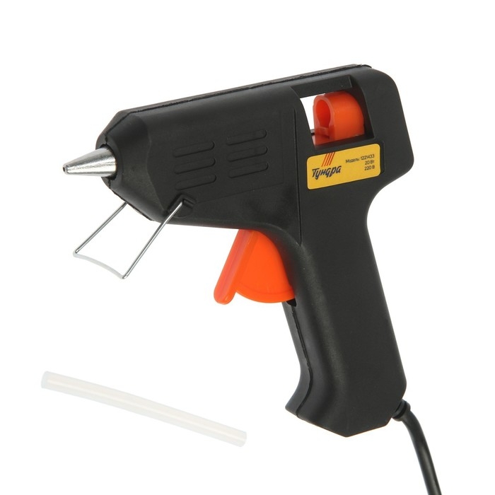 Клеевой пистолет ТУНДРА, 20 Вт, 220 В, 7 мм Клеевой пистолет ТУНДРА, 20 Вт, 220 В, 7 мм