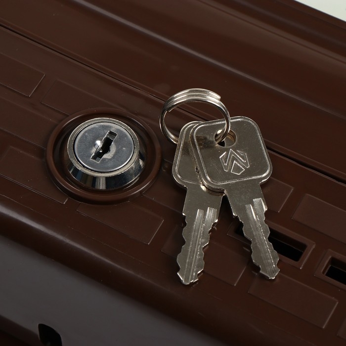 Ящик почтовый, пластиковый, &laquo;Декор&raquo;, с замком, коричневый