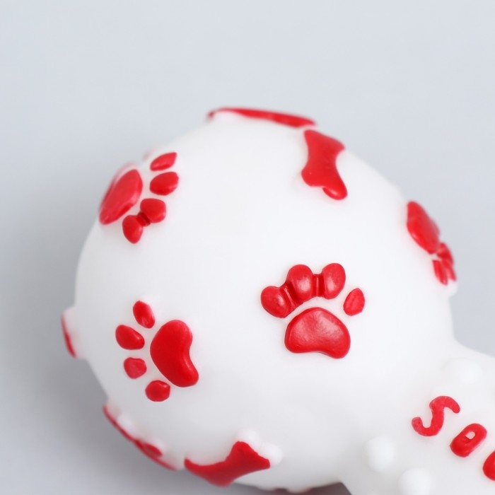 Игрушка пищащая Игрушка пищащая "Новогодняя Гантель", 12,5 см, белая