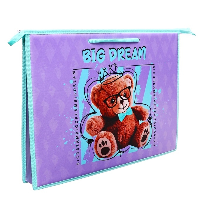 Папка для чертежей и рисунков A3, 470 х 345 х 50 мм, с ручками, пластик/текстиль, молния сверху, ПР 3 -20 Папка для чертежей и рисунков A3, 470 х 345 х 50 мм, с ручками, пластик/текстиль, молния сверху, ПР 3 -20 "Милый мишка" 72692