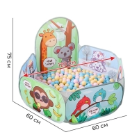 Палатка детская игровая - сухой бассейн для шариков &laquo;Животный мир&raquo; без шариков, 120 &times; 75 &times; 60 см