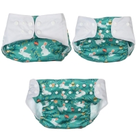 Многоразовый подгузник &laquo;Зайка&raquo;, 3-15 кг, цвет зеленый, Крошка Я