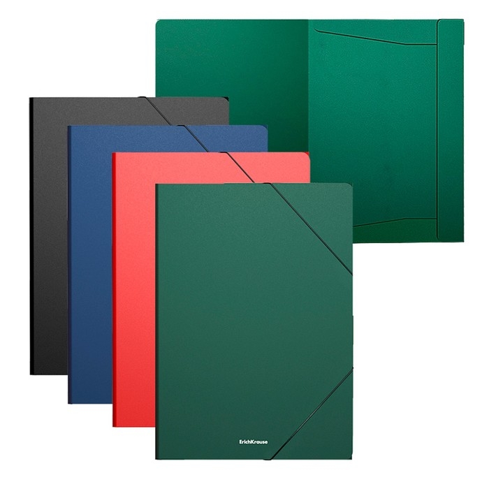 Папка на резинке A4, 400 мкм, ErichKrause Matt Classic, корешок 5 мм, до 300 листов, тиснение Папка на резинке A4, 400 мкм, ErichKrause Matt Classic, корешок 5 мм, до 300 листов, тиснение "песок", микс