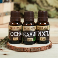 Набор 3 эфирных масла 15 мл "Хозяину бани" пихта, сосна, эвкалипт Набор 3 эфирных масла 15 мл "Хозяину бани" пихта, сосна, эвкалипт