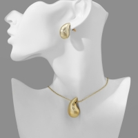 Гарнитур 2 предмета: серьги, кулон &laquo;Капля&raquo;, цвет золото, 40 см