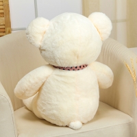 Мягкая игрушка &laquo;Мишка&raquo;, с бантом в горошек, 80 см, цвет белый