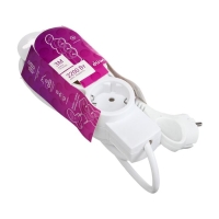 Удлинитель Duwi, 3 розетки, 3 м, 10 А, 2200 Вт, ПВС 3х0.75 мм2, с з/к, белый