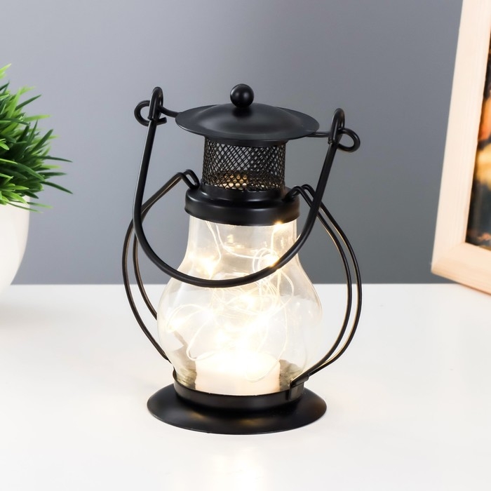 Ночник Ночник "Лампа" LED 1хCR2032 черный 10х7х13см RISALUX