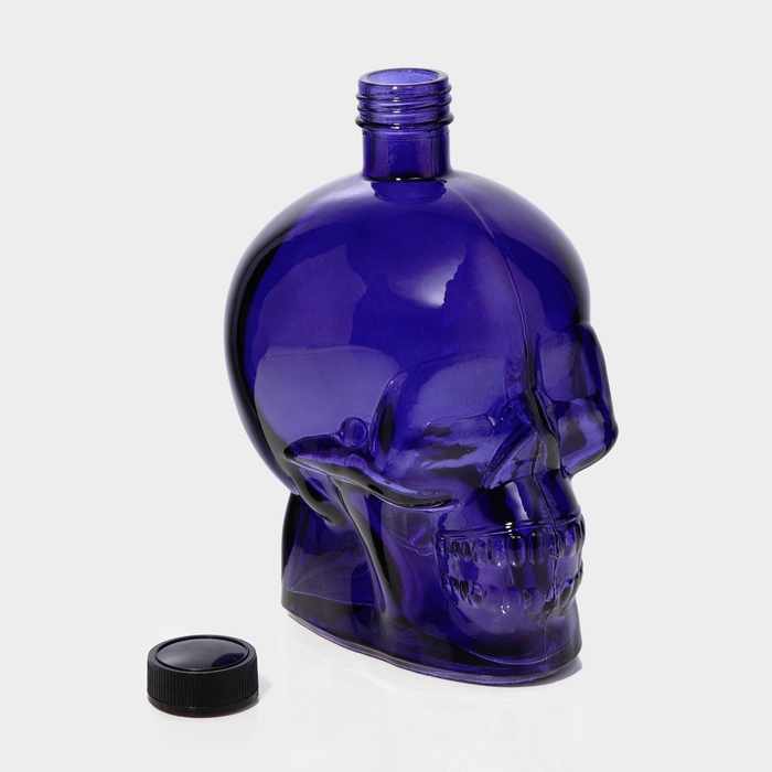 Бутылка стеклянная &laquo;Череп&raquo;, 0,77 л, цвет фиолетовый