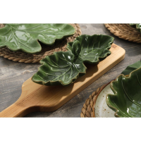 Менажница 2 ячейки Доляна &laquo;Лист&raquo;, 21,8&times;6,9 см, цвет зелёный