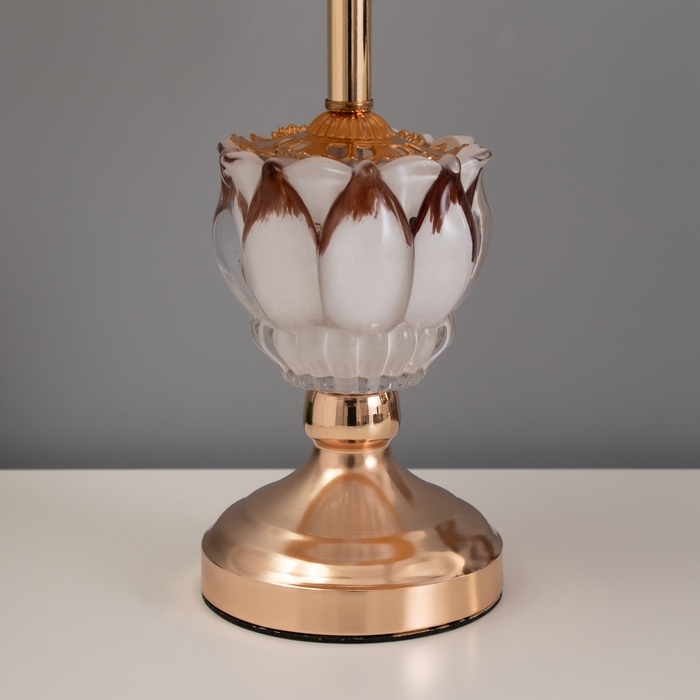 Лампа настольная "Инез" 1х40Вт Е27 1х4Вт LED золото/бежевый 25х25х45см