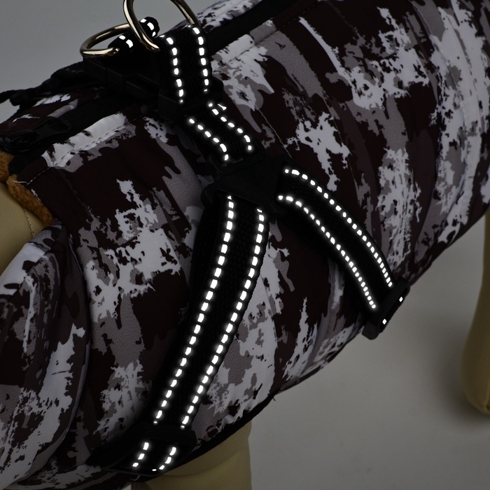 Одежда для собак. Куртка зимняя &laquo;Тёплая зима&raquo;, камуфляж, размер S