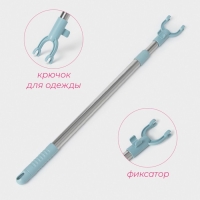 Швабра для уборки Доляна, гибкая, для труднодоступных мест, плоская насадка из микрофибры, 8&times;2,5&times;127 см