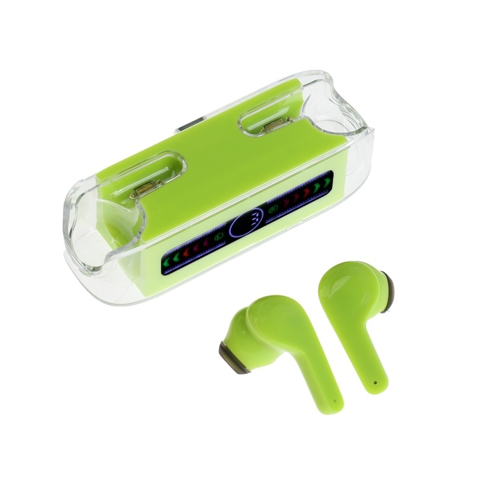 Наушники беспроводные M-12 Max, TWS, вкладыши, BT 5.0, 30/200 мАч, прозрачные, зелёные Наушники беспроводные M-12 Max, TWS, вкладыши, BT 5.0, 30/200 мАч, прозрачные, зелёные