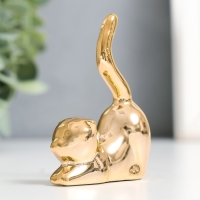 Сувенир керамика "Кот - потягушки" золото 5,5х2,4х7,8 см Сувенир керамика "Кот - потягушки" золото 5,5х2,4х7,8 см