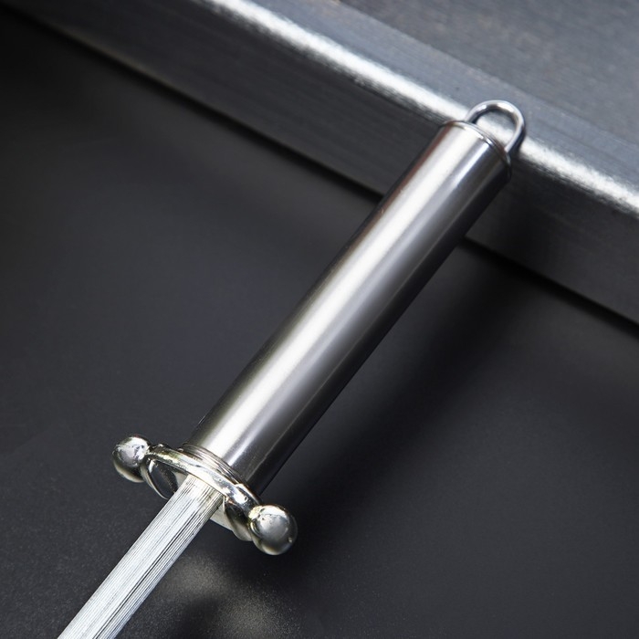 Мусат Доляна &laquo;Металлик&raquo;, 29 см, круглое сечение, цвет серебряный